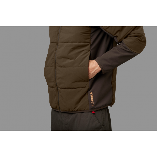 Hrkila insulated midlayer hunting green/shadow brown