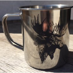 Kop i rustfrit stl med motiv