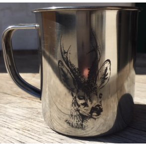 Kop i rustfrit stl med motiv