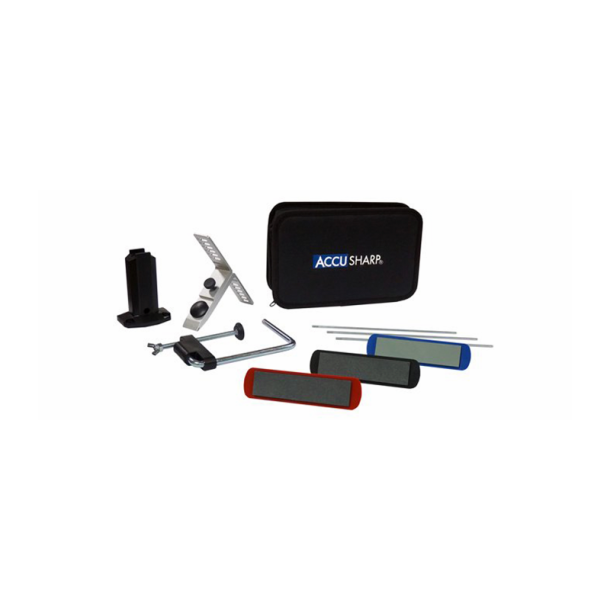 Accusharp knivsliber. 3 Sten incl bordholder, taske og guiderods. Julepris