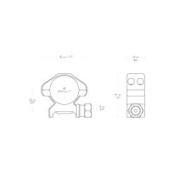 Hawke Match mount steel rings 30 mm Weaver medium