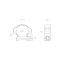 Hawke Match mount steel 1'' Weaver lav