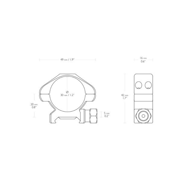 Hawke Match mount steel 1'' Weaver lav