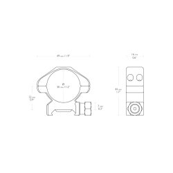 Hawke Match mount steel rings 30 mm Weaver medium