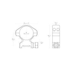 Hawke Match mount steel rings 30 mm Weaver H�j