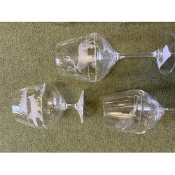 Hndgraverede glas med dyremotiv - vlg strrelse