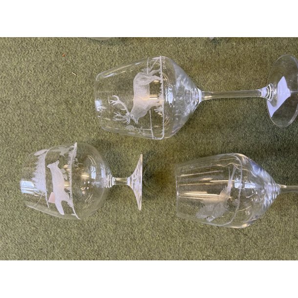 Hndgraverede glas med dyremotiv - vlg strrelse
