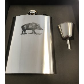 Lommelrke med vildsvin motiv og tragt