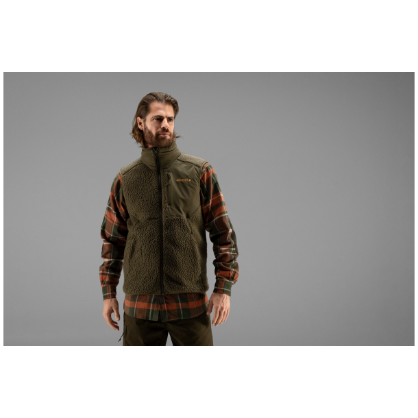 Hrkila Polar fleece vest willow green
