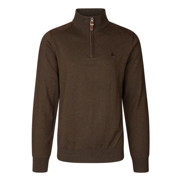 Seeland Pinetr� Halv Lynl�s Sweater m�rkebrun