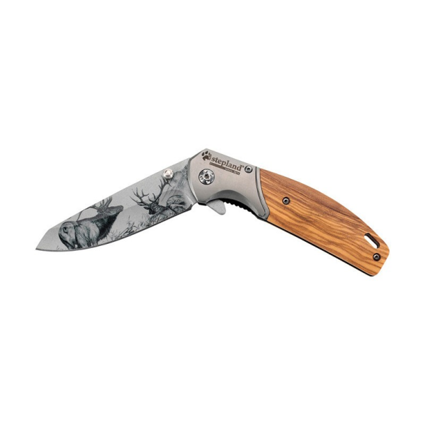 Foldekniv 8cm blad m/hjort