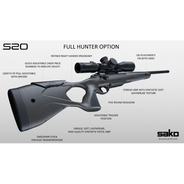 Sako S 20 Hunter 308 Win M.gevind Roughtech samt Ceracote