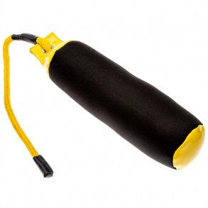 Neopren sort dummy med gul ende